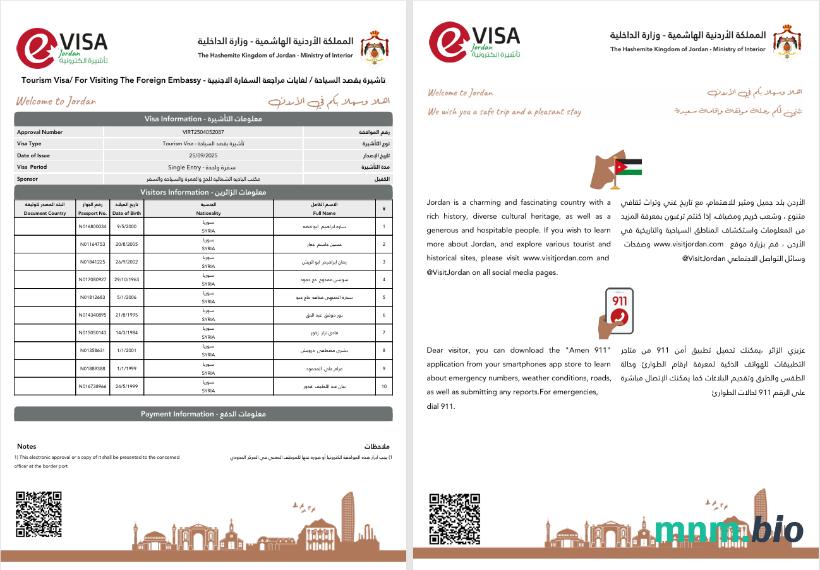 Jordania e-visa Wersja 2